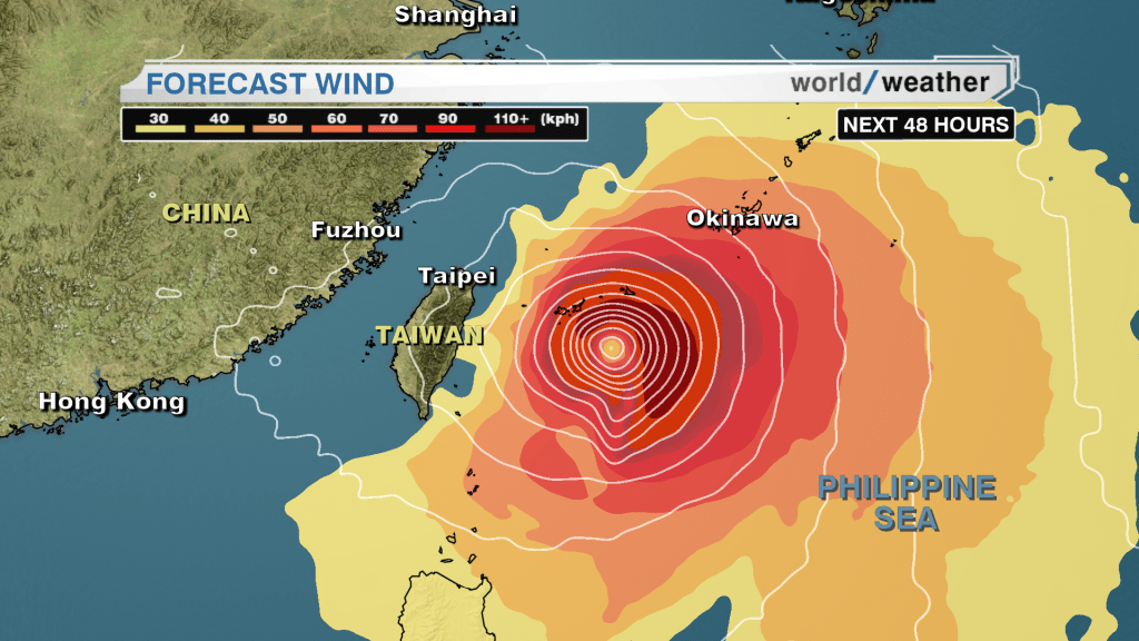 Typhoon Soulik is expected to maintain strong winds on it's northwestern path through Friday, July 12, 2013