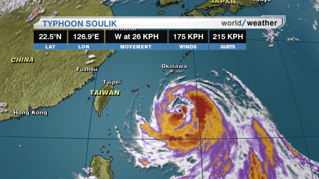 Soulik's eye is was still open early this morning (July 11, 2013), but is becoming less distinguishable.